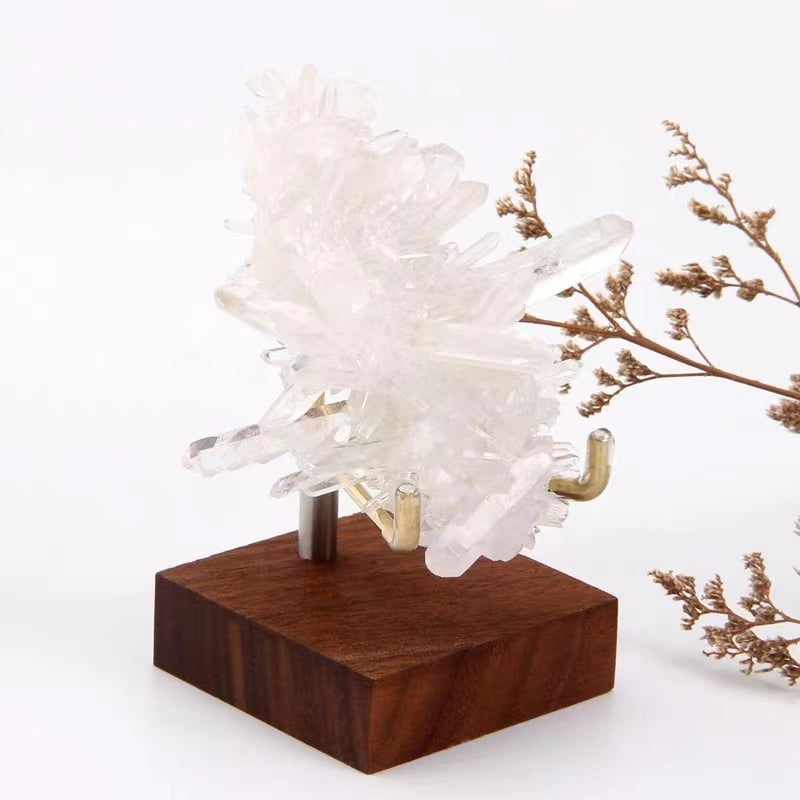 Crystal holder -Black walnut base with copper stand