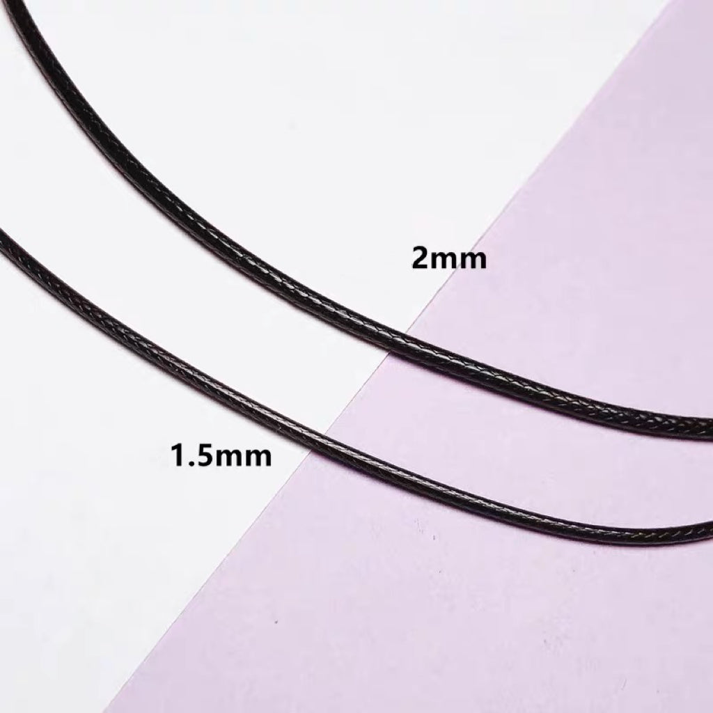 Black wax rope for diy necklace with 925silver buckle