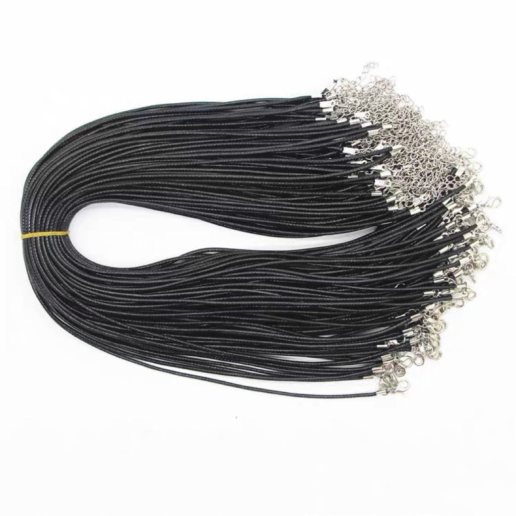Black wax rope for diy necklace with 925silver buckle